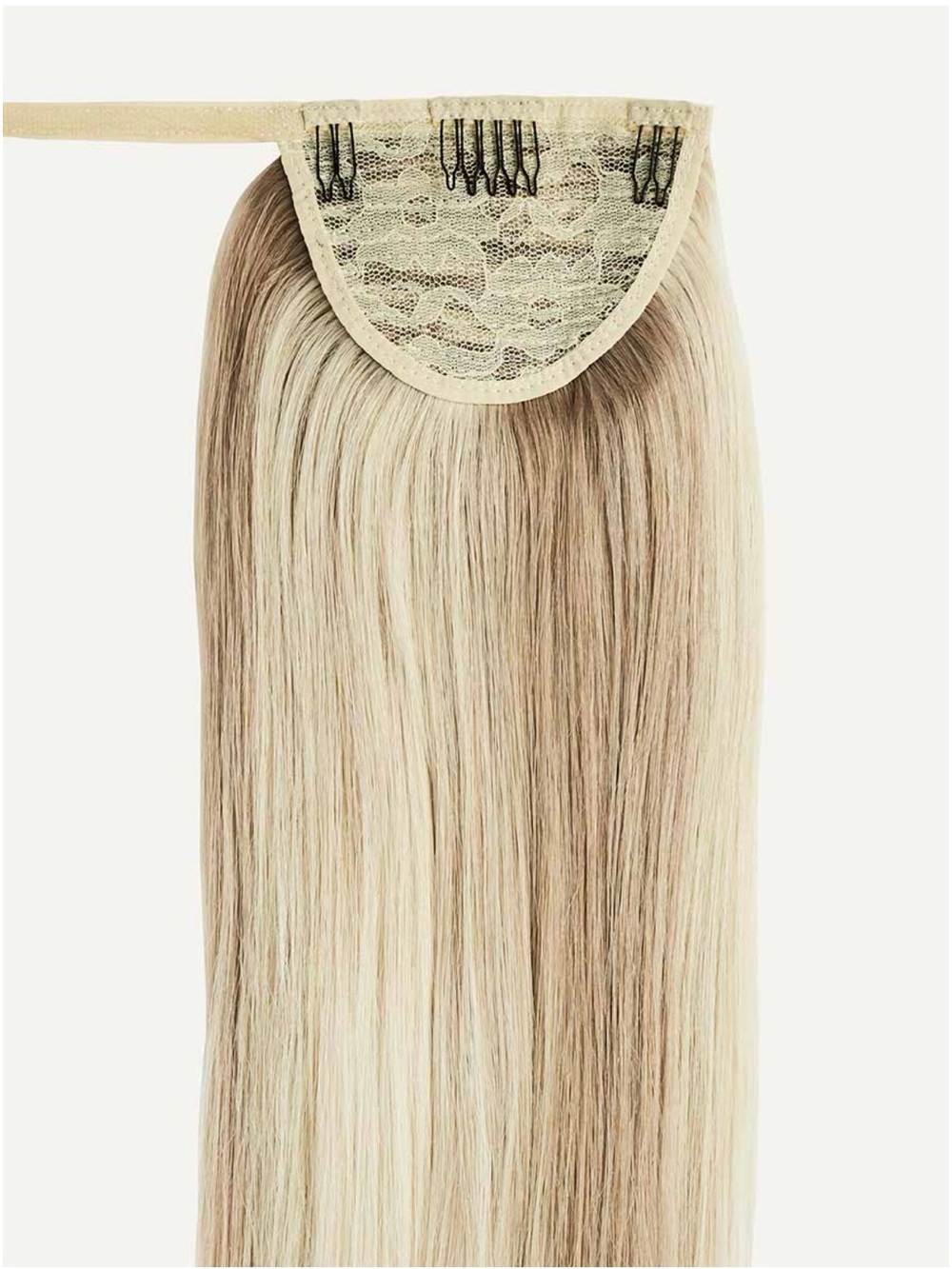 Luxy 16 inch Blonde Balayage Ponytail Clip In Extension - Picture 3 of 14